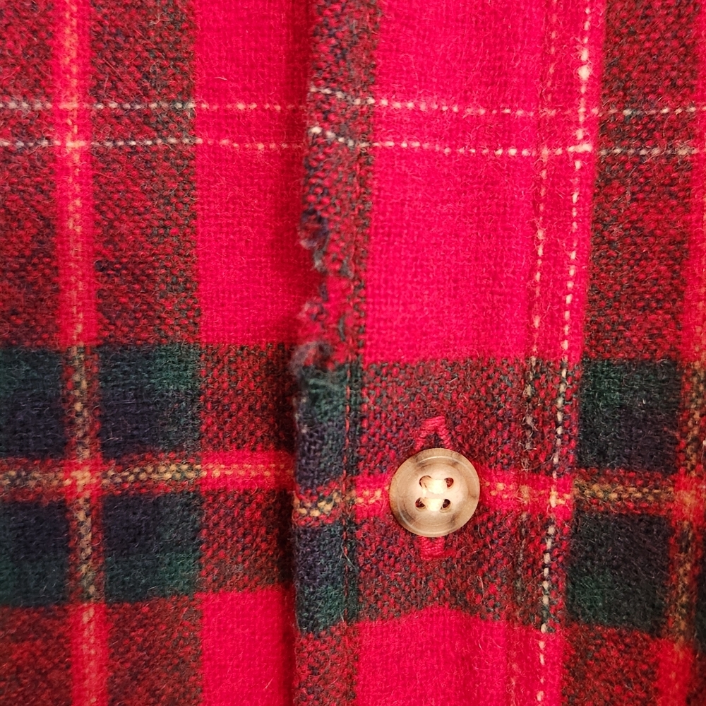 Pendleton Red And Black 100% Wool Button Down Shi… - image 4